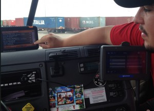 trucker in cab